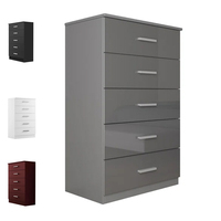 Haute Brillant Couleur Personnalisée Pas Cher En Bois Tiroir Commode Poitrine 5 Tiroirs Chambre Meubles Salon Armoires