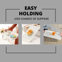 Assiette carrée de camping en plastique PP durable et écologique, antidérapante, avec poignées, motif personnalisé, moderne, en stock