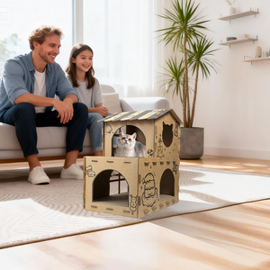 Customizable DIY Indoor Modern Christmas <b>Cat</b> Villa Luxury Corrugated Cardboard <b>Scratch</b> <b>Board</b> Easy Assembly Foldable <b>Cat</b> Climbing - Product Image 4