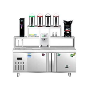 Comptoir de bar à thé au lait à bulles Boba commercial avec équipement, table et comptoir - Product Image 4