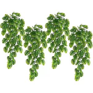 Shangyi Artificial Monstera <b>Leaf</b> Vine Green <b>Wall</b> Hanging Plant <b>Decor</b> 30cm-100cm Plastic Bouquet Home Decoration - Product Image 1