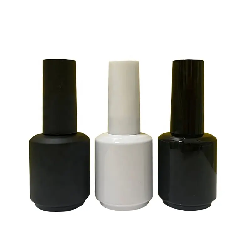 Wholesale square empty nail polish glass bottle with brush luxury matte bulk gel uv nail bottle supplier