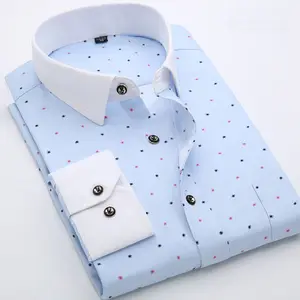 Camisas masculinas de manga longa, atacado, casual, moda masculina, camisas de manga longa, retentor, roupas especiais, impressão clássica, camisa slim, jovem