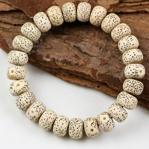 Bracelet en graines de Bodhi étoile et lune, perles cylindriques 6,8x10,2mm, bijoux religieux unisexe - Product Image 2