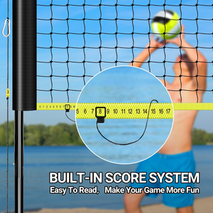 Juego de red de voleibol portátil para exteriores con <span class=keywords><strong>postes</strong></span> de acero de altura ajustable para césped de <span class=keywords><strong>playa</strong></span> y patio trasero - Product Image 3