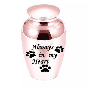 70x45mm, texte personnalisé, patte imprimée, urne de crémation commémorative, cendres d'animaux humains, souvenir en acier inoxydable, pot commémoratif-toujours dans mon cœur - Product Image 5