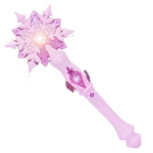 <span class=keywords><strong>Baguette</strong></span> <span class=keywords><strong>magique</strong></span> LED <span class=keywords><strong>lumineuse</strong></span> en forme de flocon de neige avec son, idéale pour les fêtes d'anniversaire de princesses pour enfants et filles - Product Image 1