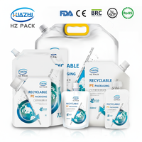 Pochette Doypack en Plastique Personnalisée Anti-Fuite Recyclable avec Bec Verseur et Poignée pour Emballage de Boissons, Jus et Détergents Liquides