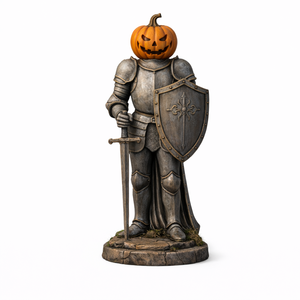 Statue de Jardin en Résine WeiVista : Citrouille Chevalier d'Halloween – Décoration Extérieure Personnalisée en Gros - Product Image 2