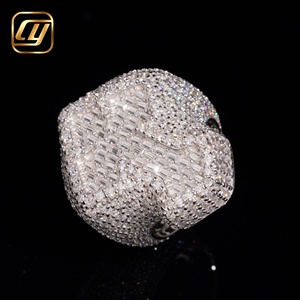 VVS Full Pave Baguette Lab Grown Diamond Cross <b>Ring</b> IGI Certified 925 Sterling Silver <b>Iced</b> Out Hip Hop Mens Religious Jewelry - Product Image 2