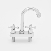 SANIPRO Plastique Double Poignée Monté Sur Bureau Eau Froide Et Chaude Bassin Mitigeur Salle De Bains Lavabo Robinet