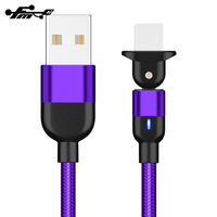 180 Putar Bentuk L dan Lurus Bebas untuk Iphone USB Kabel Data dengan Indikator LED