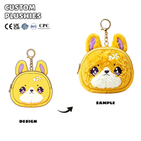 Porte-monnaie en peluche personnalisé, porte-monnaie zippé mignon, mini sac à breloque en peluche douce et moelleuse, cadeau souvenir OEM ODM