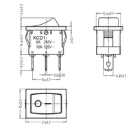 Vente en gros KCD1-101 interrupteur à bascule 2-4 broches 15*21mm petit interrupteur à bascule pour appareil CE CQC
