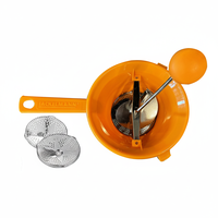 Moulin à légumes à double disque 20 cm avec deux lames pour écraser et hacher les légumes, en acier inoxydable et plastique, 4 mm, ergonomique, pour soupes