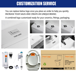 Inodoro de Cerámica de Dos Piezas, Montado en el Suelo, Económico, para Baño, con Descarga de Agua, Sanitario, 2 Piezas - Product Image 6