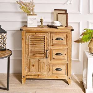 Buffet moderne INNOVA à 3 tiroirs en bois avec portes à volets pour entrée de ferme, cuisine, salle à manger, hôtel, salon, rangement - Product Image 1