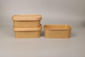 Sinh Thái Thân Thiện Dùng Một Lần Hình Chữ Nhật Giấy Kraft Bát Salad Lấy đi Thực Phẩm <span class=keywords><strong>Container</strong></span> Hình Chữ Nhật Giấy Bát - Product Image 5
