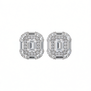 Pendientes de Diamantes de Oro Blanco Serenais, Corte Esmeralda, Color D, Naturales, Certificados por GIA, Joyería de Lujo para Bodas para Mujer - Product Image 1