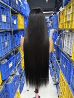 Perruques Lace Front en Cheveux Naturels Vietnamiens Bruts Super Double Drawn Lisses Comme des Baguettes, Perruques en Cheveux Humains Simple Drawn de Haute Qualité pour Femmes Noires