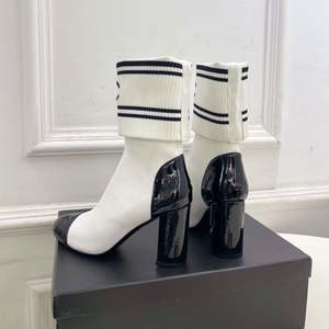 Botas de Invierno de Marca Famosa, Estilo Chelsea Retro, Formales, de Lujo para Mujer, Clásicas, a Media Pantorrilla, con Tacones Altos, Diseño de Calcetines Tejidos - Product Image 3