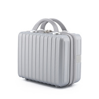 Sacs cosmétiques portables écologiques en gros avec fermeture éclair, mini trousse de maquillage rigide en ABS de 14 pouces pour bagages