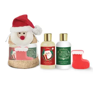 Hot Selling Cosmetic Luxury Christmas Body Lotion Shower Gel Spa And Wellness Body Care Bath Gift Set For Women Customizable
