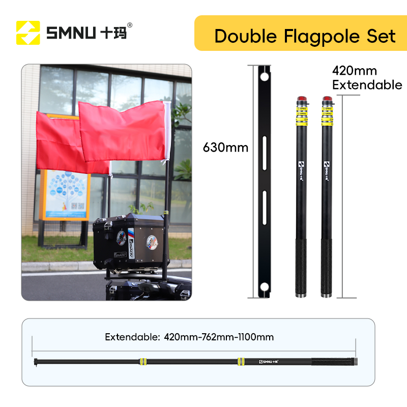 Black Double Flagpole Set