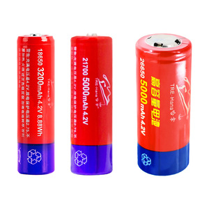 Batterie cylindrique lithium-ion TRE-Hana 18650 21700 26650 haute capacité 3200mAh 5000mAh 4.2V pour lampes de poche et lampes frontales - Product Image 1