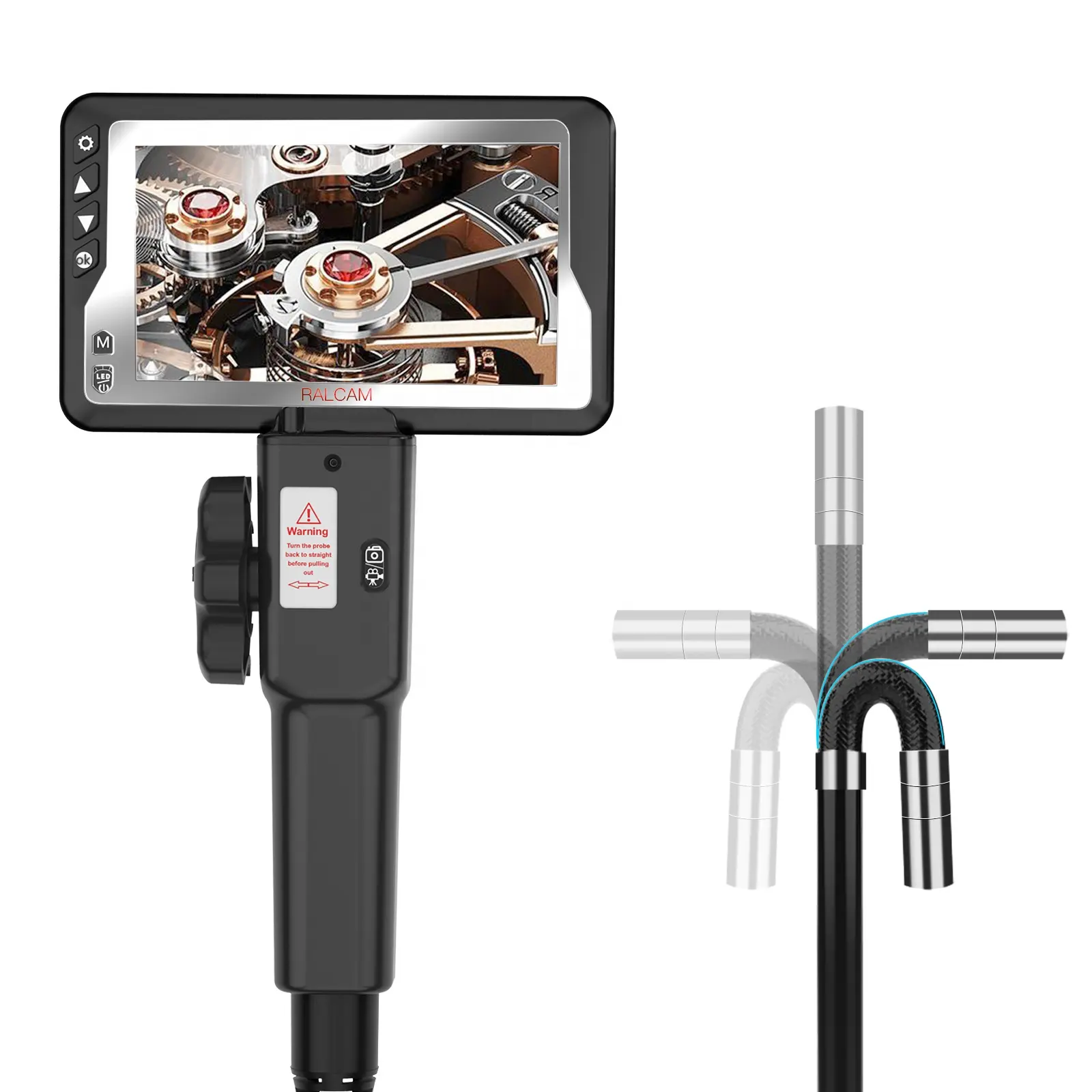 Ralcam On Sale 4.5 Inch HD Screen Borescope IP67 Inspection Camera 8.5mm 6.2mm 5.5mm Full Articulated Enborescope With LED