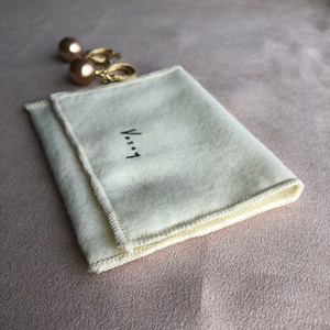 Silk Printed Silver Luxury Cotton Flannel <b>Envelope</b> Jewelry Packaging Pouch with Flap - Product Image 5