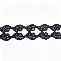 Dentelle florale noire en polyester de qualité supérieure, motif vague, bordure en dentelle ajourée de luxe pour la décoration de vêtements et de robes