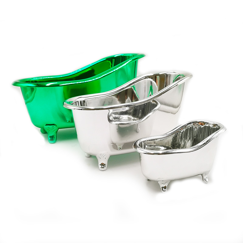 Оптовая продажа, цветной блестящий мини-контейнер для хранения в форме пластиковой ванны
