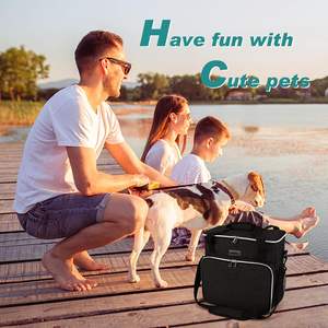 Muestra Gratis, Bolsa de Viaje para Perro de Cuero Genuino, Juego de 6 Piezas, Aprobada por Aerolíneas, Bolsas de Viaje para Perro con Múltiples Bolsillos, a la Moda - Product Image 3