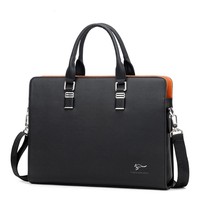 Serviette Bandoulière Professionnelle en Cuir PU de Haute Qualité, Grande Capacité, Horizontale pour Hommes, Sac Ordinateur Portable à Une Épaule