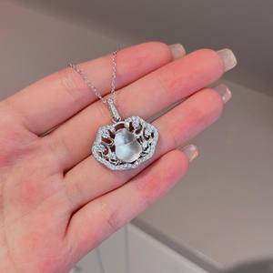 Collar de Plata de Ley S925 con Diseño de Iris Dinámico Estilo Chino, Cadena en Forma de Y, Colgante de Lujo Ligero con Flor Tentadora - Product Image 4