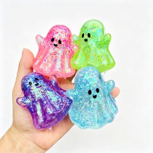 Lot de 72 Squishies en forme de Citrouille, Chauve-souris et Fantôme, rembourrés à la maltose, à remontée lente, jouets à presser souples anti-stress, en stock entrepôt USA - Product Image 4