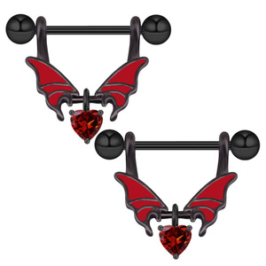 Nouveau acier inoxydable rouge papillon nombril <span class=keywords><strong>nez</strong></span> Piercing industriel haltère Cartilage hélice boucle d'oreille coeur CZ balancent mamelon Piercing - Product Image 6