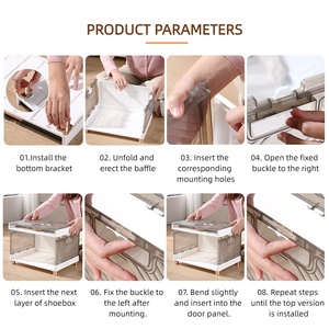 Pp Nhựa Đa Chức Năng Có Thể Gập Lại Giày Tổ Chức Tiết Kiệm Không Gian Giày Lưu Trữ Tủ Cho Nhà & Nhà Bếp Cho Cửa & Túi Sử Dụng - Product Image 4