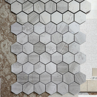 Mosaïque de marbre moderne de 2 pouces hexagonale aiguisée Carrelages de salle de bain Design parquet pour appartements