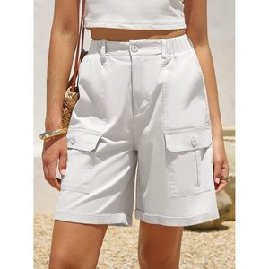 Pantalones Cortos Bermuda FOXA para Mujer, Cintura Alta, Estilo Cargo, 100% Algodón Canvas Transpirable, con 6 Bolsillos, Ropa Casual de Verano para Exteriores - Product Image 2