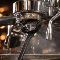 Produit # CF-001 - Kit de brosses de nettoyage professionnelles pour machine à café OEM avec nettoyeur de groupe de distribution pour expresso et outil de broyeur