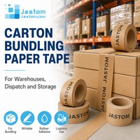Ruban adhésif en papier kraft Jastom pour l'emballage en carton, avec adhésif en caoutchouc, pour entrepôt, expédition et stockage