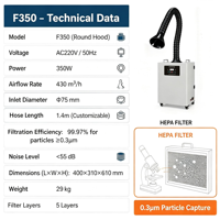 Ventes Flash : Extracteur de Fumée Laser 350W 430m³/h pour Ateliers de Marquage et de Soudage Laser Intensifs