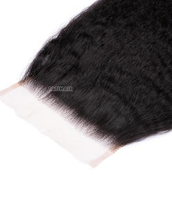 Vente en gros 5*5 Yaki Lace Closure pas cher Double étiré péruvien cuticule alignée paquet de cheveux humains non transformés Extensions de cheveux vierges - Product Image 6