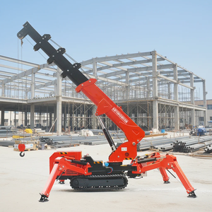 Grue araignée hydraulique électrique 5T 12T avec panier et ventouse à verre pour l'installation de grands panneaux de façade vitrée - Product Image 1