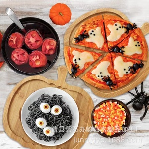 <b>Wooden</b> <b>Pumpkin</b> Serving Tray Halloween Candy Dish Party Decoration Fruit Plate - Product Image 3