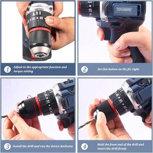 21V không chổi than không dây tác động khoan 2 Pin 2000 mAh 45 nm Mô-men xoắn tối đa 10 mm khoan bit 35 + 3 mô-men xoắn cài đặt 24 phụ kiện - Product Image 4