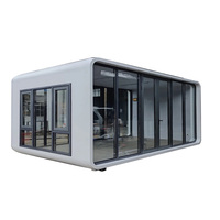 Capsule de camping luxueuse en acier de 32 m², maison préfabriquée avec système intelligent pour appartement et parc