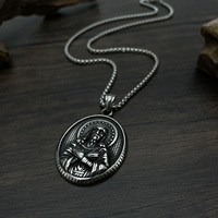 Dainty Acier Inoxydable Vierge Marie Portrait Collier pour Femmes Scapulaire Christian Guadalupe Étanche avec Zircon Pierre Principale